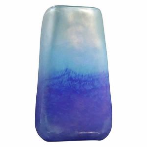 mid century modern iridescent blues art glass vase