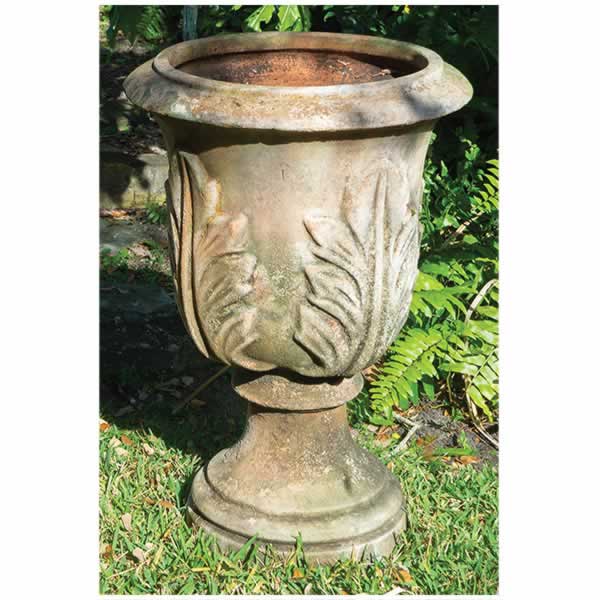 terra-cotta garden urn