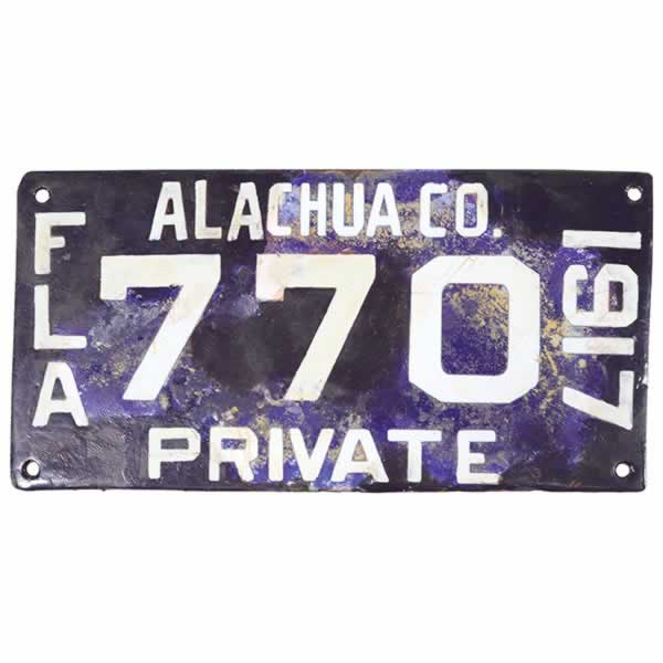 florida license plate 1917