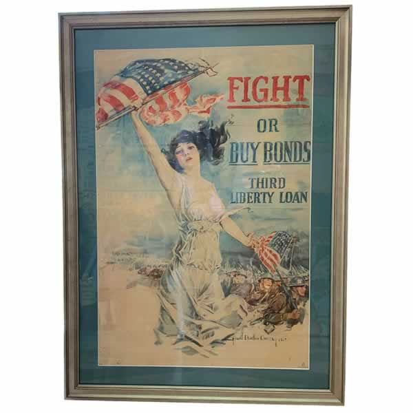 patriotic poster, fight or buy bonds