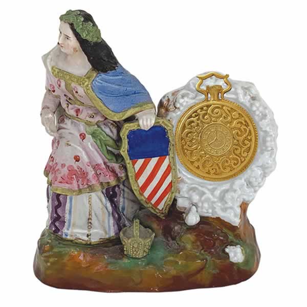 staffordshire watch stand, patriotic woman